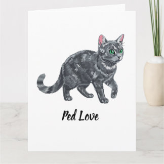 Carte Illustration majestueuse de chat tigré gris aux ye