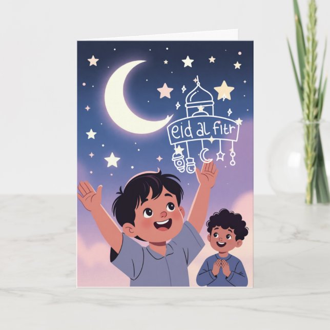 Carte Illustration mignonne de l'Aïd el-Fitr (Devant)
