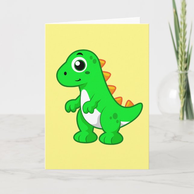 Carte Illustration Mignonne Du Tyrannosaurus Rex. (Devant)