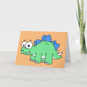 Carte Illustration Mignonne D'Un Stegosaurus. 2