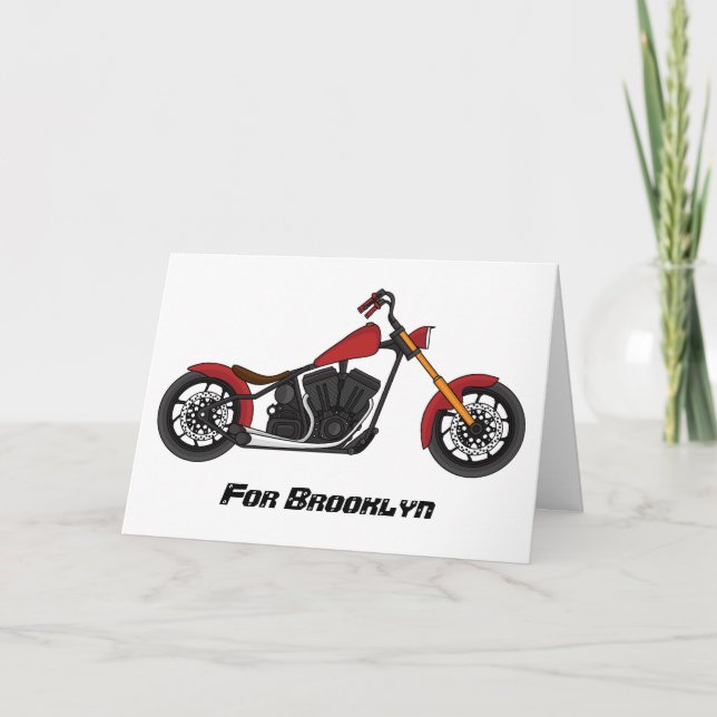 Carte Illustration motocyclette de style hélicoïdal (Devant)
