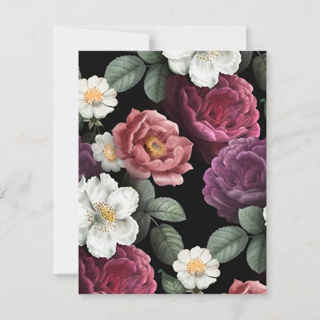 Carte Illustration Rose vintage (Devant)