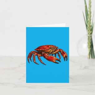 Carte Illustration scientifique de crabe de roche rouge