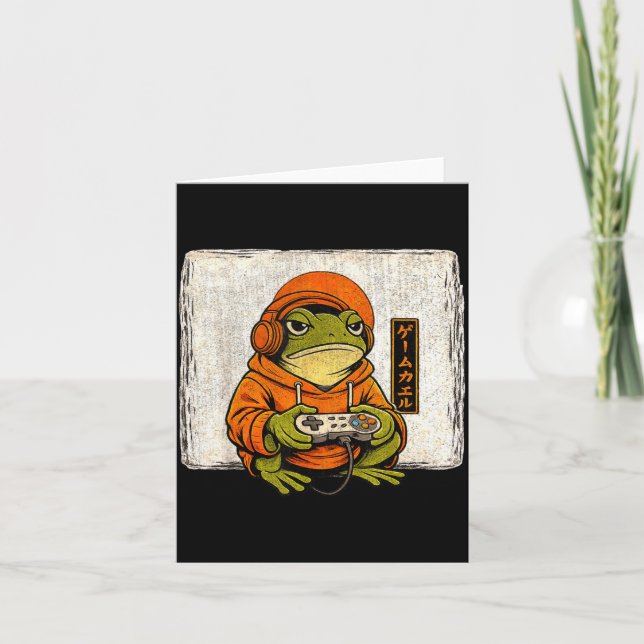 Carte Illustration Ukiyo d'art de grenouille de jeu vint (Devant)