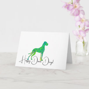 Carte Illustration verte fine Great Dane