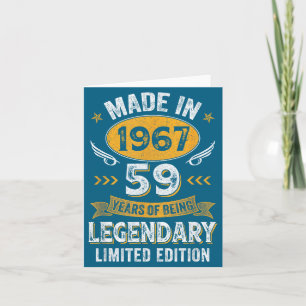 Carte Illustration vintage 1967 59 ans