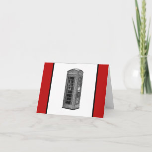 Carte Illustration vintage British Phone Booth Travel Ro