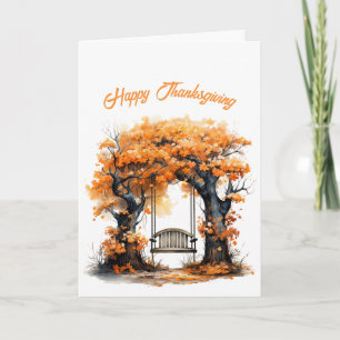 Carte Illustration Vintage de l'orange de Thanksgiving