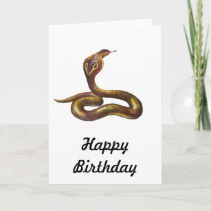 Carte Illustration vintage de serpent de cobra