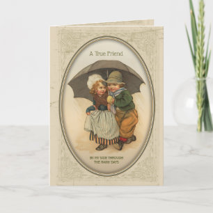 Carte Illustration Vintage des amis de Rainy Day