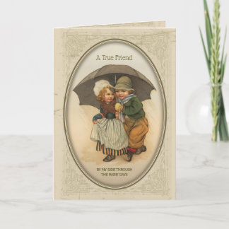 Carte Illustration Vintage des amis de Rainy Day