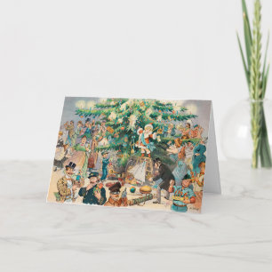 Carte Illustration vintage L'Arbre de Noël de Puck, 1902