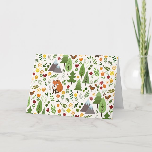 Carte Illustrations de style scandinave sur Motif crème (Devant)