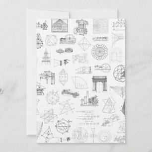 Carte Illustrations scientifiques vintages Motif noir bl