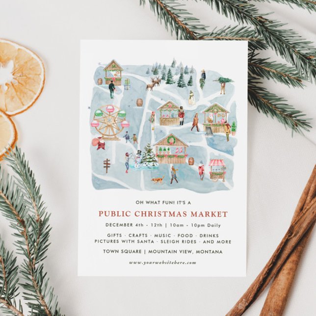 Carte Illustrée | Annonce de Marché de Noël (Créateur téléchargé)