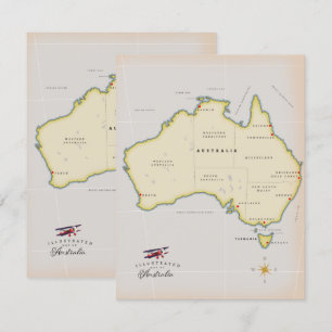 Carte illustrée d'Australie