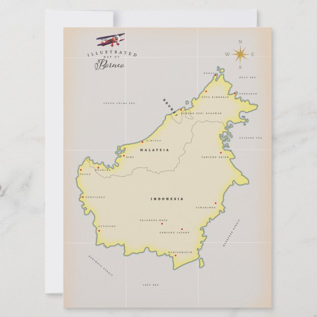 Carte illustrée de Borneo (Dos)