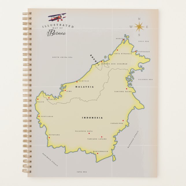 Carte illustrée de Borneo (Devant)