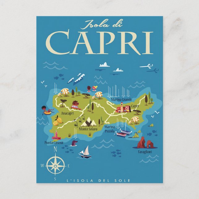 Carte illustrée de Capri (Devant)