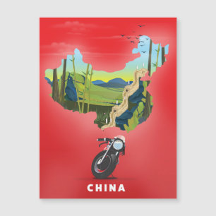 Carte illustrée de Chine affiche de voyage