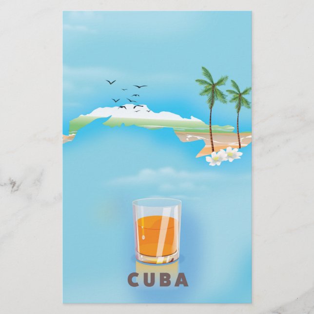 Carte illustrée de Cuba pour voyage affiche (Devant)