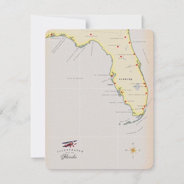 Carte illustrée de Floride (Dos)