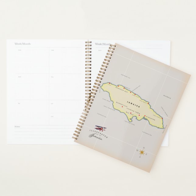 Carte illustrée de la Jamaïque. (Devant avec enveloppe)