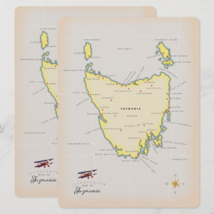 Carte illustrée de la Tasmanie.