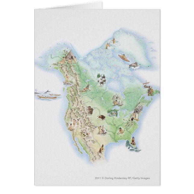 Carte illustrée de l'Amérique du Nord (Devant)