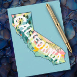 Carte illustrée de l'État de Californie<br><div class="desc">Découvrez ce dessin de carte d'état coloré. Visitez mon magasin pour plus d'états et plus d'articles correspondants!</div>