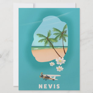Carte illustrée de l'île caraïbe de Nevis.