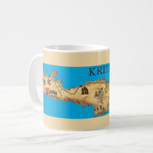 Carte illustrée de l'île grecque de Crète Mug
