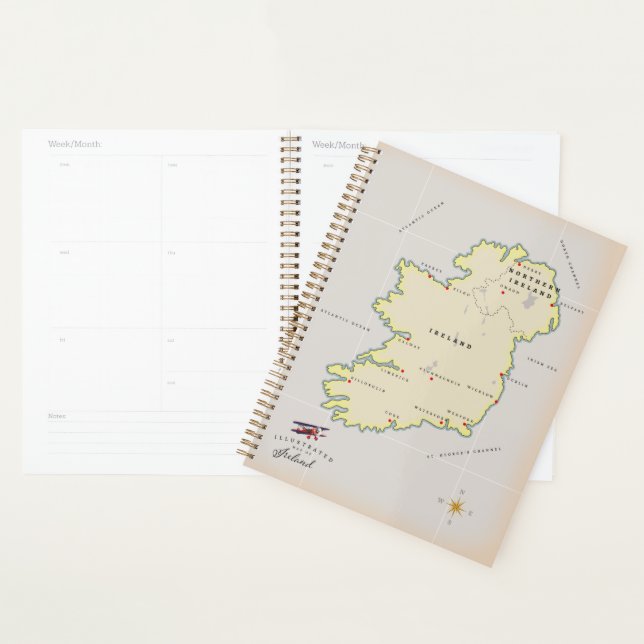 Carte illustrée de l'Irlande (Devant avec enveloppe)