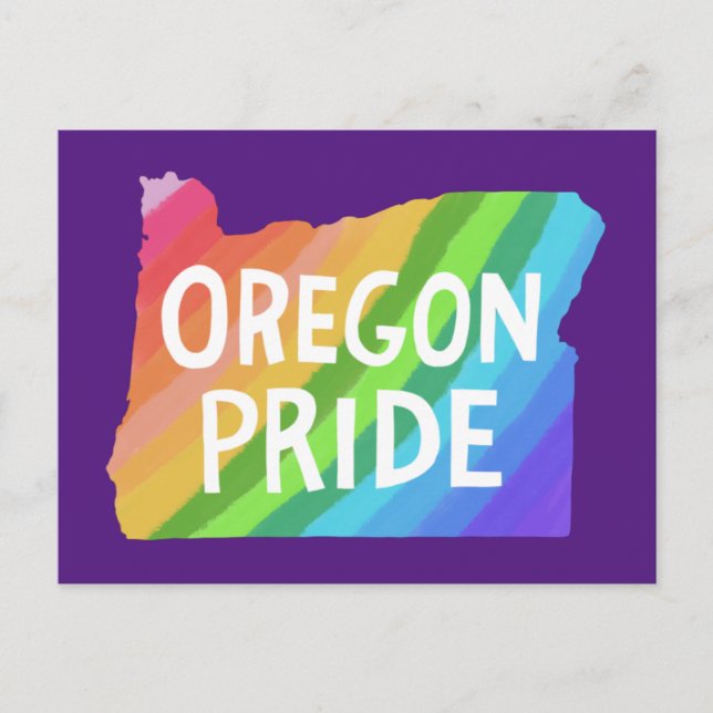 Carte illustrée de l'Oregon PRIDE ARC-EN-CIEL  (Devant)