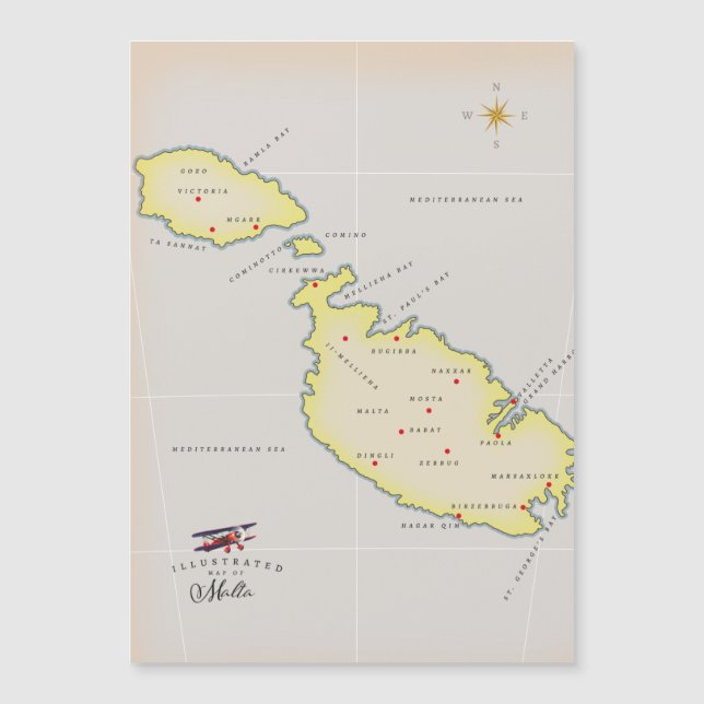 Carte illustrée de Malte (Devant)
