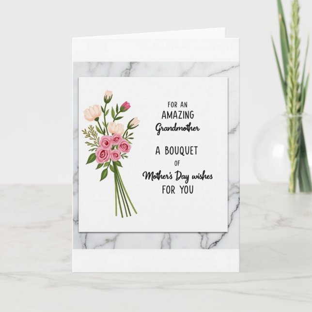 Carte illustrée de maman incroyable avec des fleur (Devant)