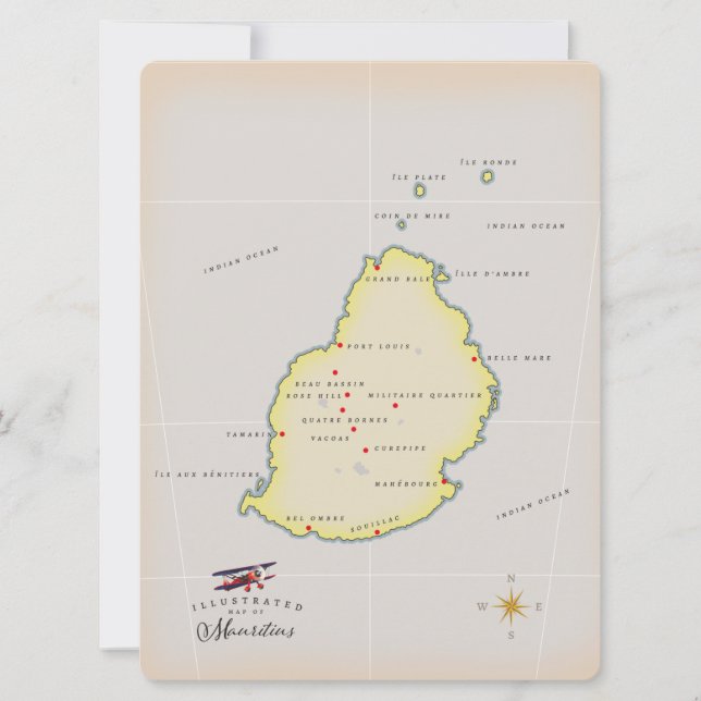 Carte illustrée de Maurice (Devant)