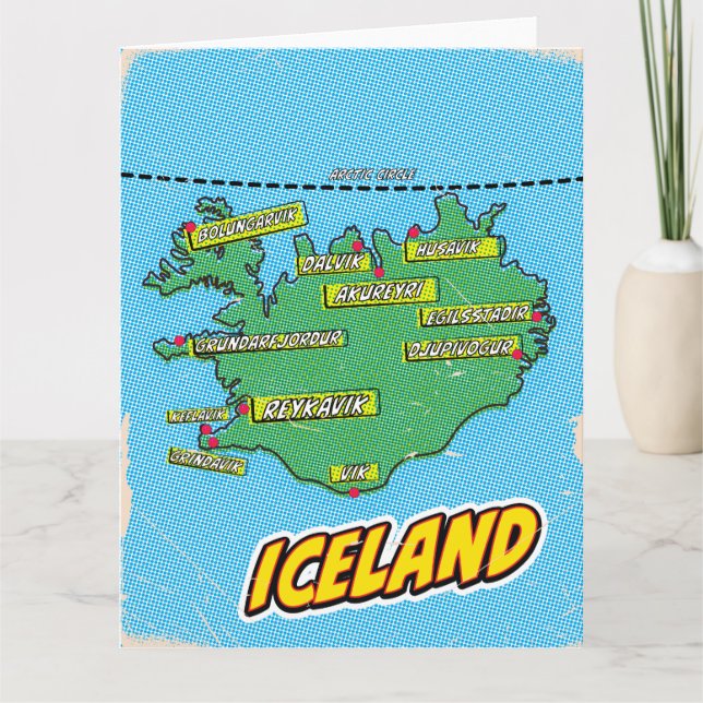 Carte illustrée de New York dans le style Pop Art (Devant)