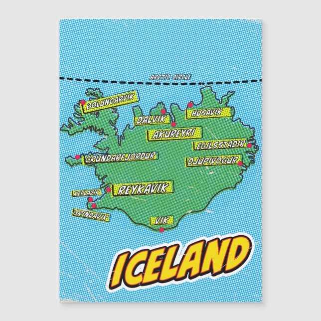 Carte illustrée de New York dans le style Pop Art (Devant)