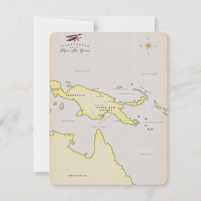 Carte illustrée de Papouasie-Nouvelle-Guinée (Dos)