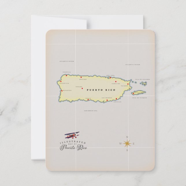 Carte illustrée de Porto Rico. (Dos)