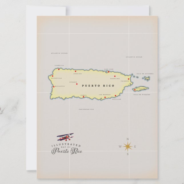 Carte illustrée de Porto Rico. (Dos)