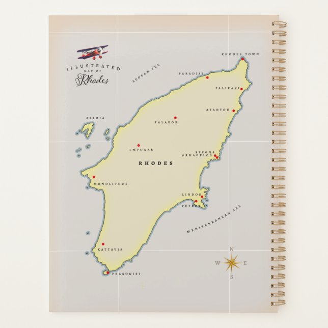 Carte illustrée de Rhodes. (Dos)