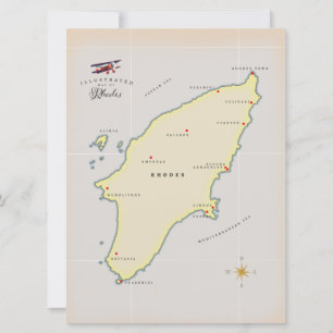 Carte illustrée de Rhodes.