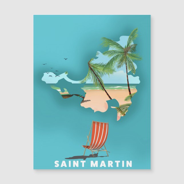 Carte illustrée de Saint-Martin. (Devant)