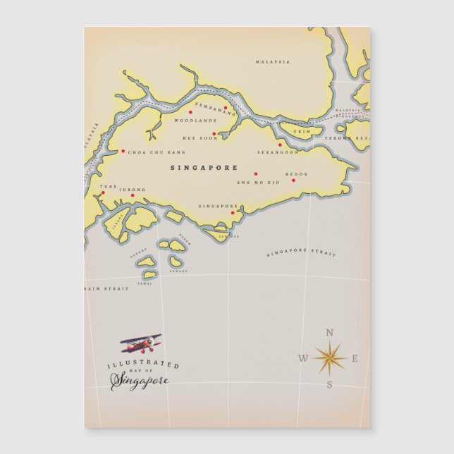 Carte illustrée de Singapour (Devant)