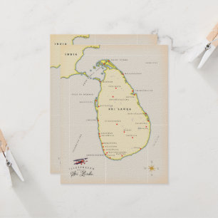 Carte illustrée de Sri Lanka