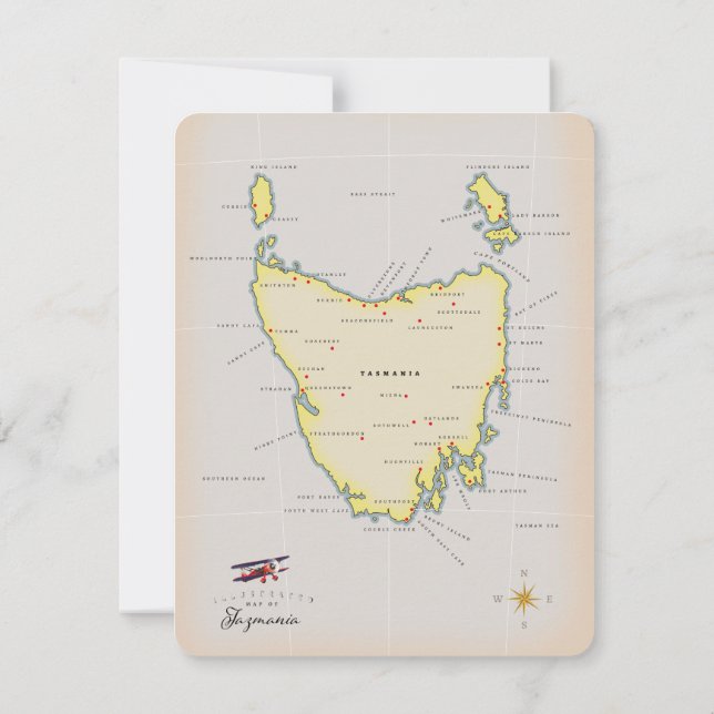 Carte illustrée de Tasmanie. (Dos)