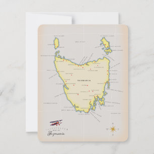 Carte illustrée de Tasmanie.