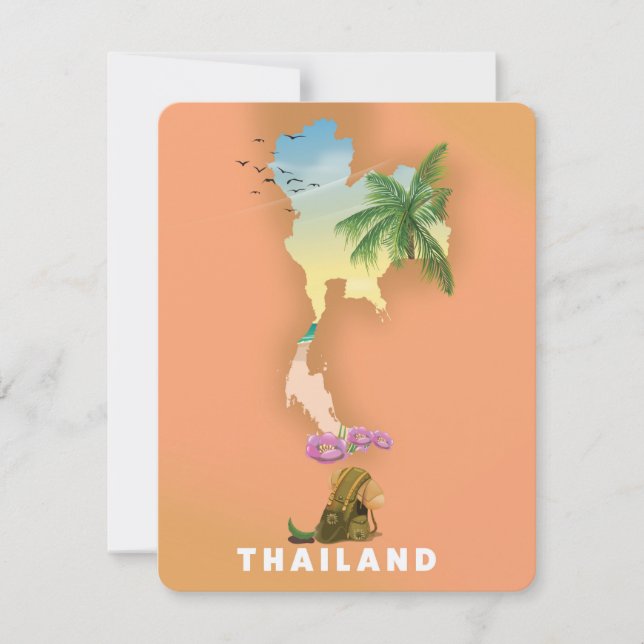 Carte illustrée de Thaïlande (Devant)